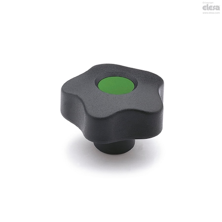 Elesa Black-oxide steel boss, plain hole, with cap, VCT.63 A-3/8-C17 VCT-A (inch sizes)